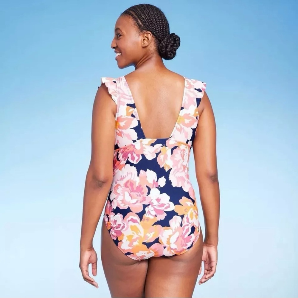 🌸SHIRRED RUFFLE STRAP SWIMSUIT - Picture 4 of 9